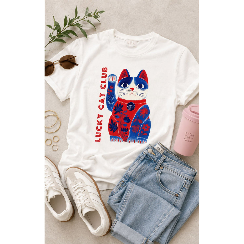 TShirt - Lucky Cat Club - White
