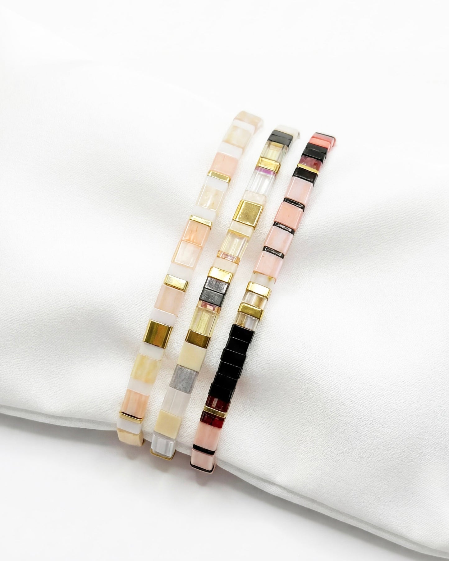 Tila Bracelet Stack - Coral