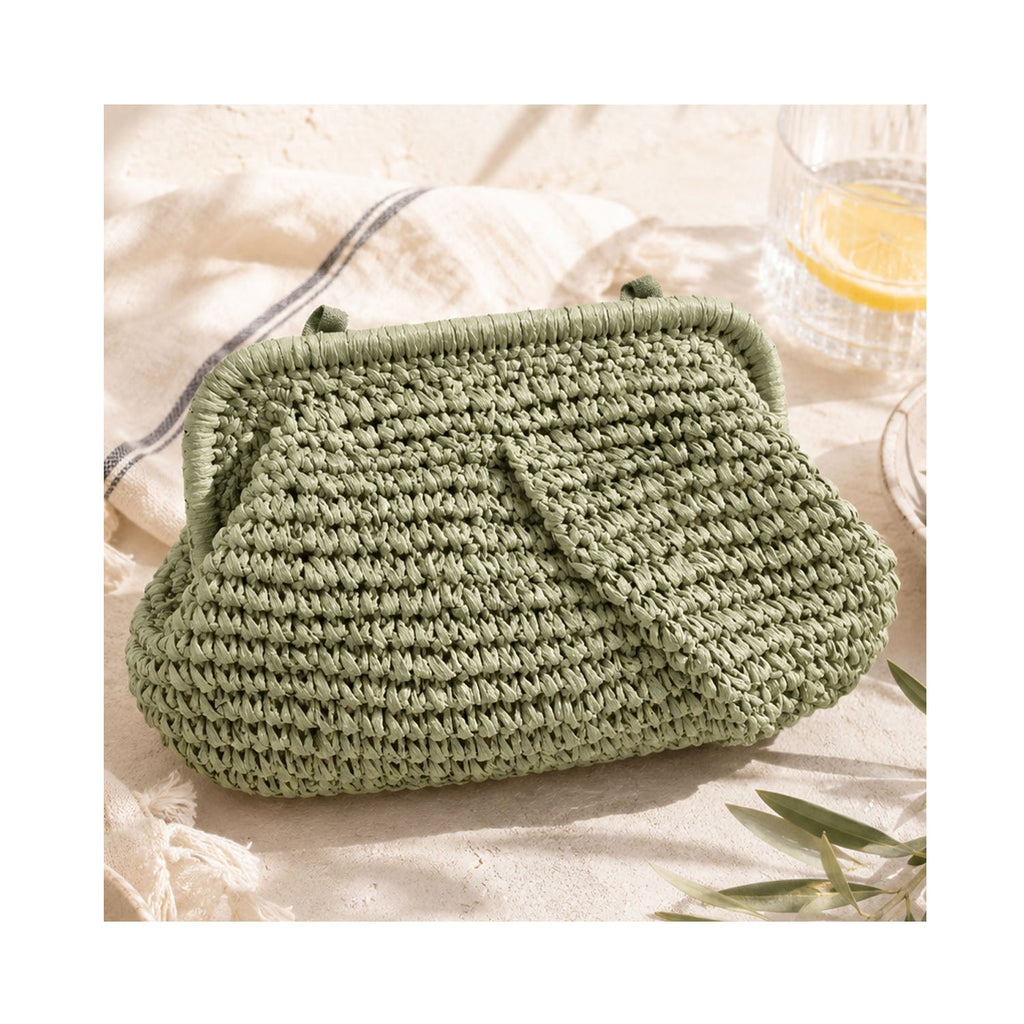Clutch Elody Straw - Matcha