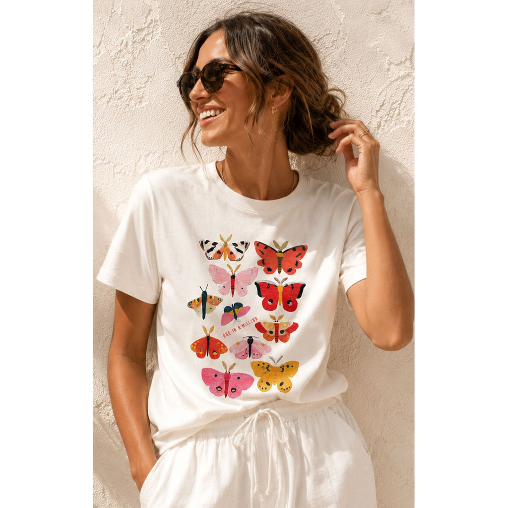 TShirt - Butterflies ONE IN MILLION - White