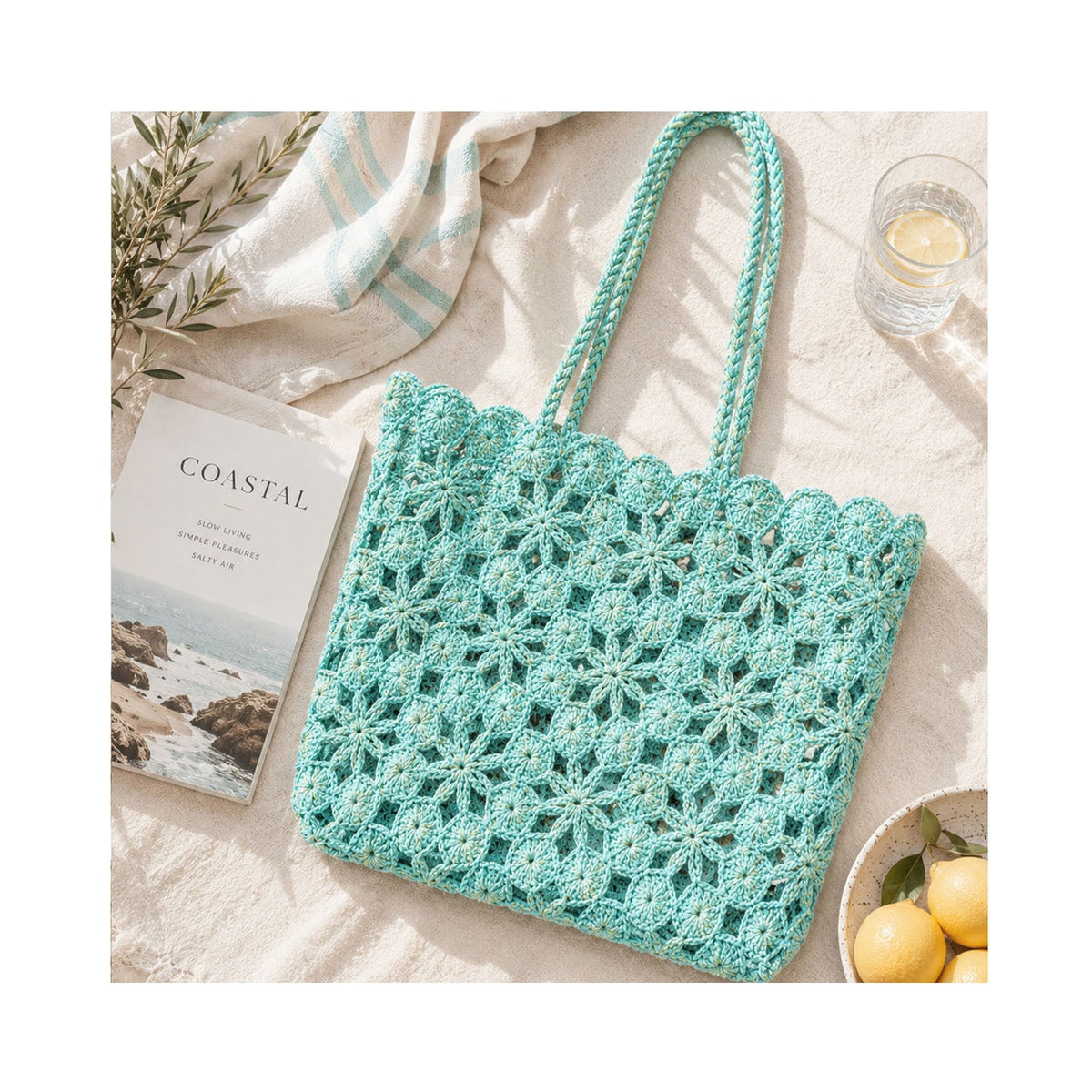 Tote Corallo Crochet - Green Aegean