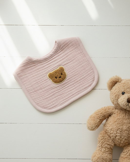 Teddy Bib - Dusty Pink