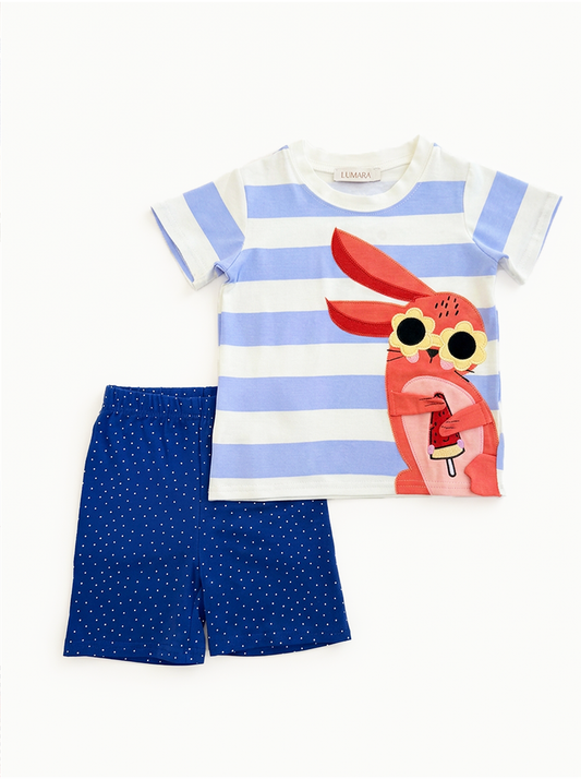Pink Bunny TShirt and Short Set