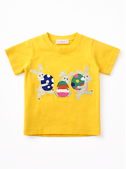 Easter Hunt Tshirt - Yellow Bunnies
