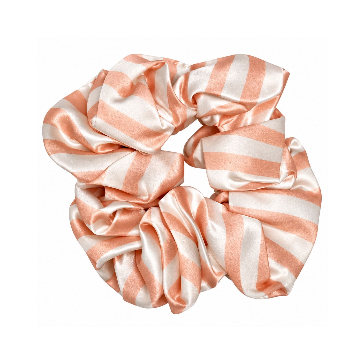 Silk Scrunchie - Peach Stripe