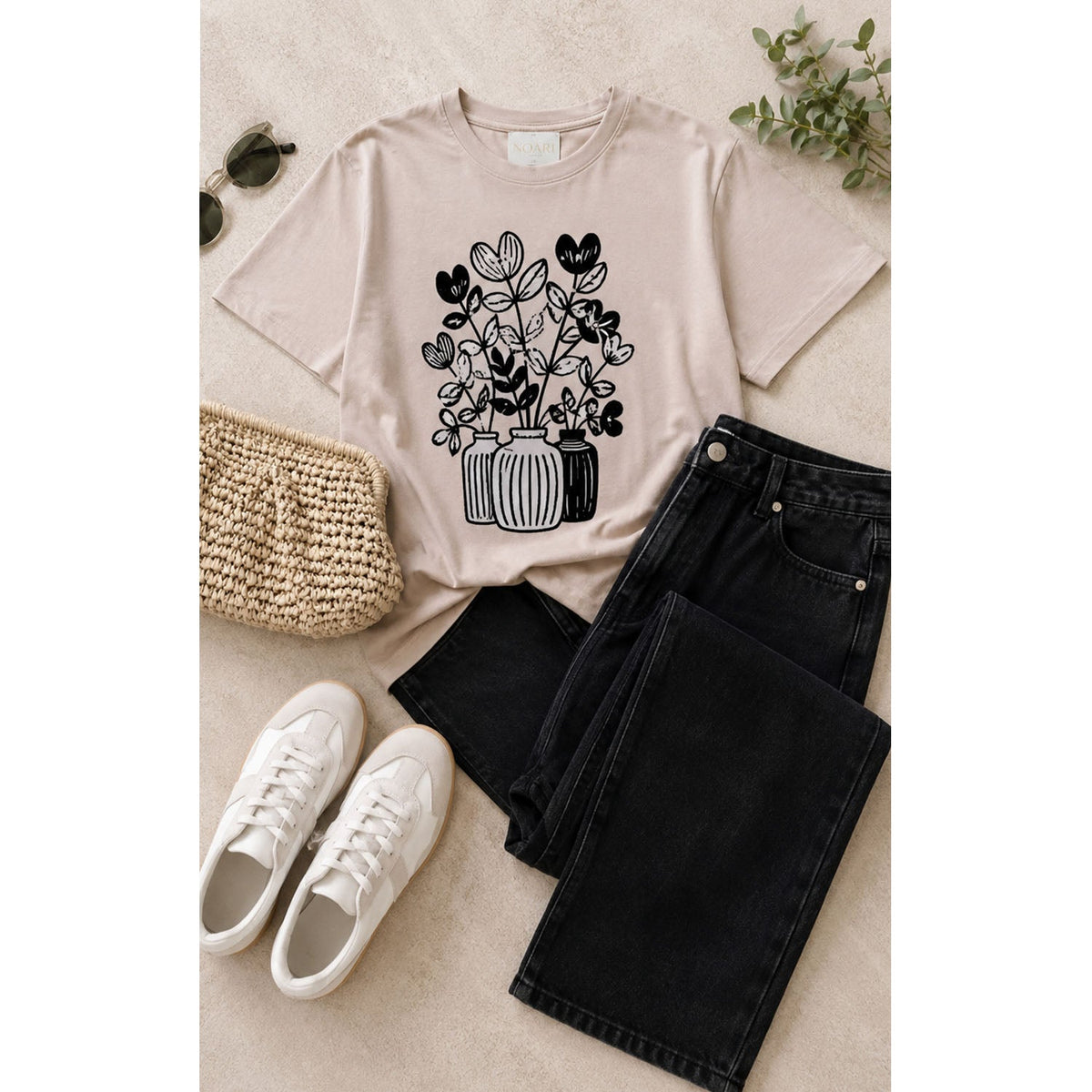 TShirt - Vase B&W - Taupe