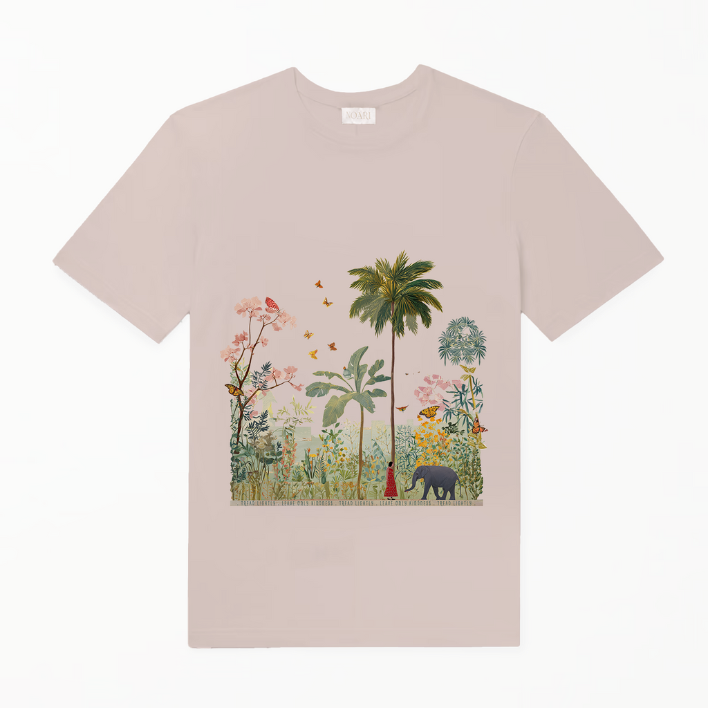 TShirt - Girl & Elephant - Taupe