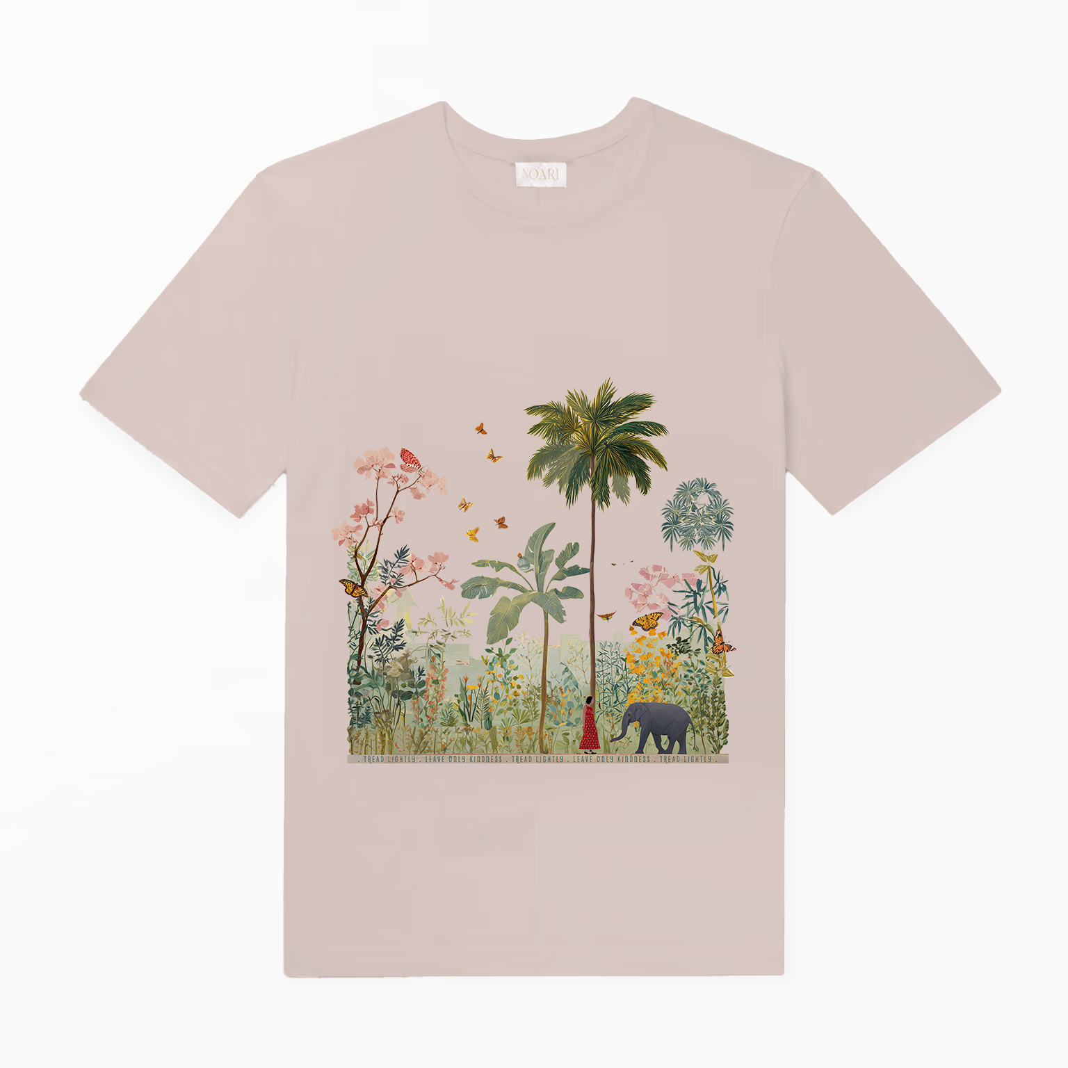 TShirt - Girl & Elephant - Taupe