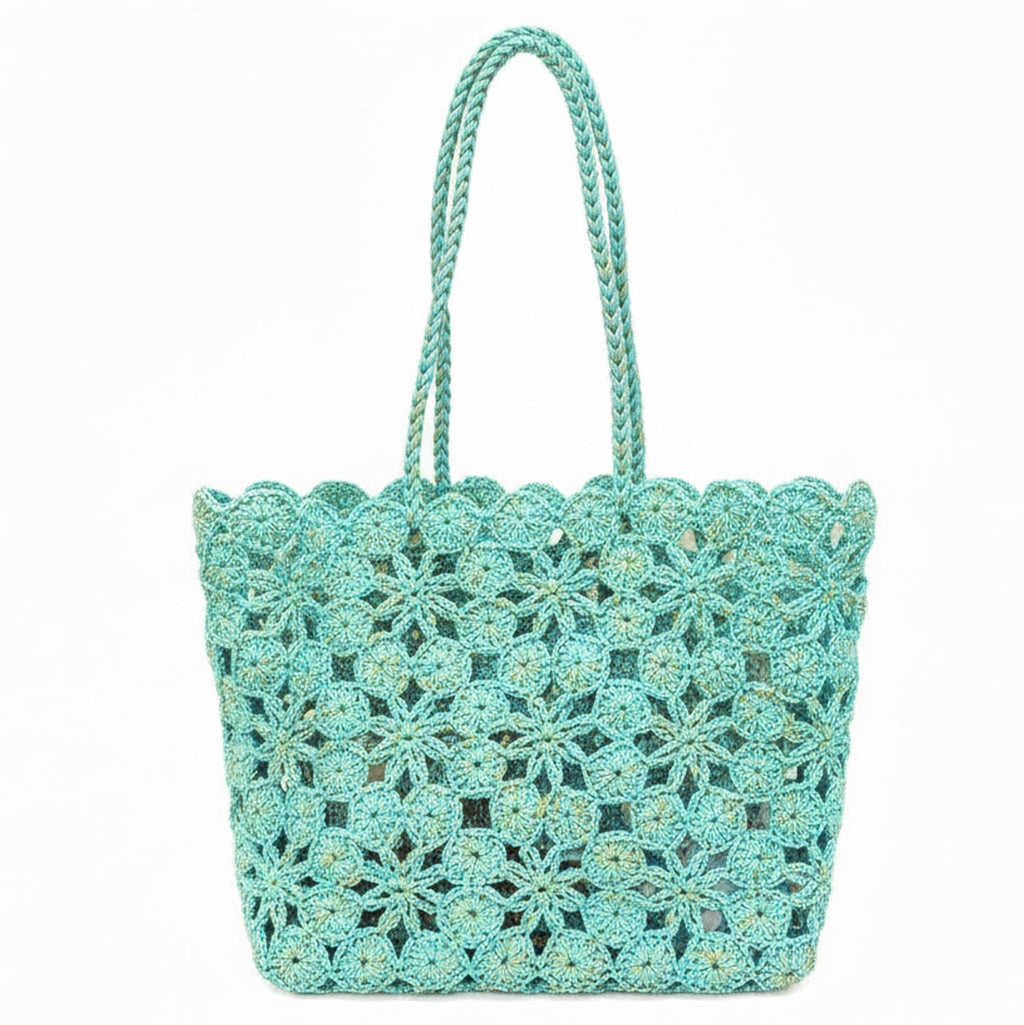 Tote Corallo Crochet - Green Aegean