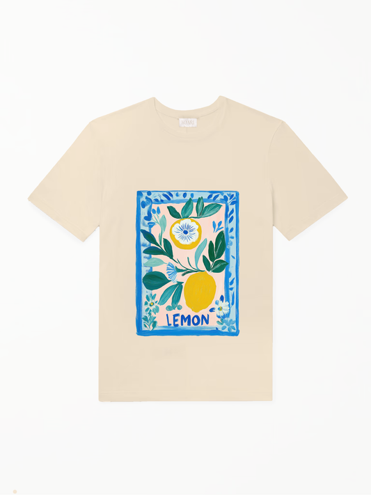 Lemon Tile Tshirt - Cream