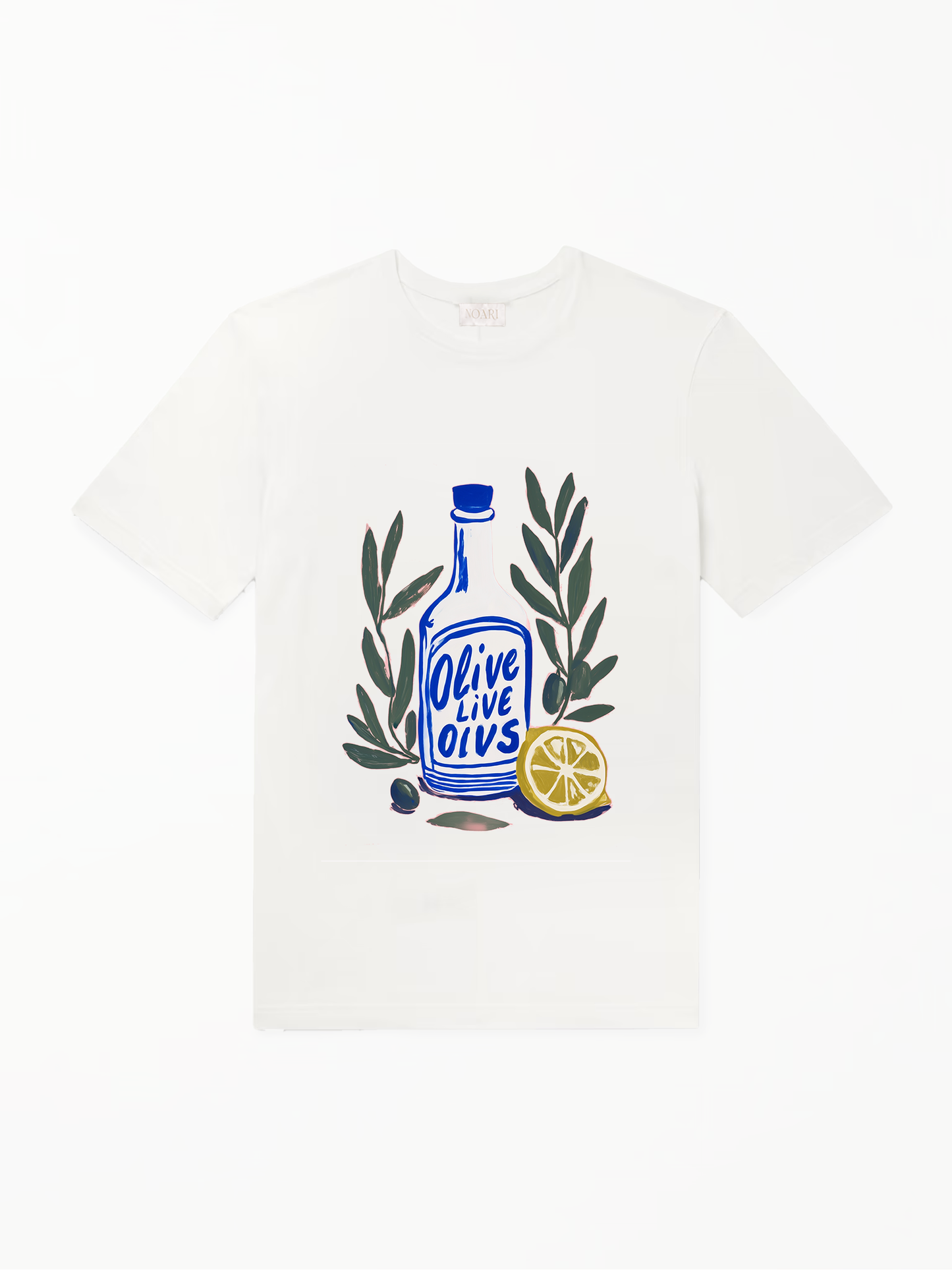 Olive Bottle Tshirt - White