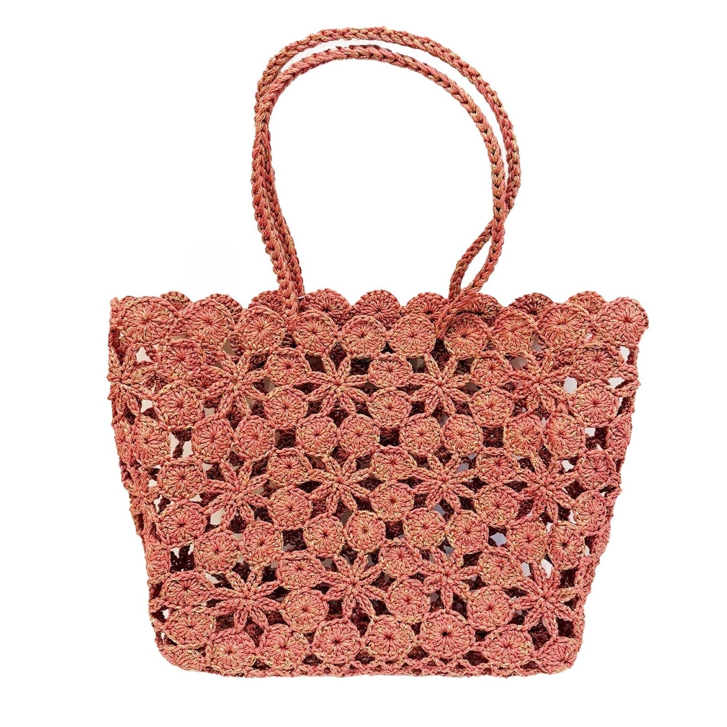 Tote Corallo Crochet - Pink Rose