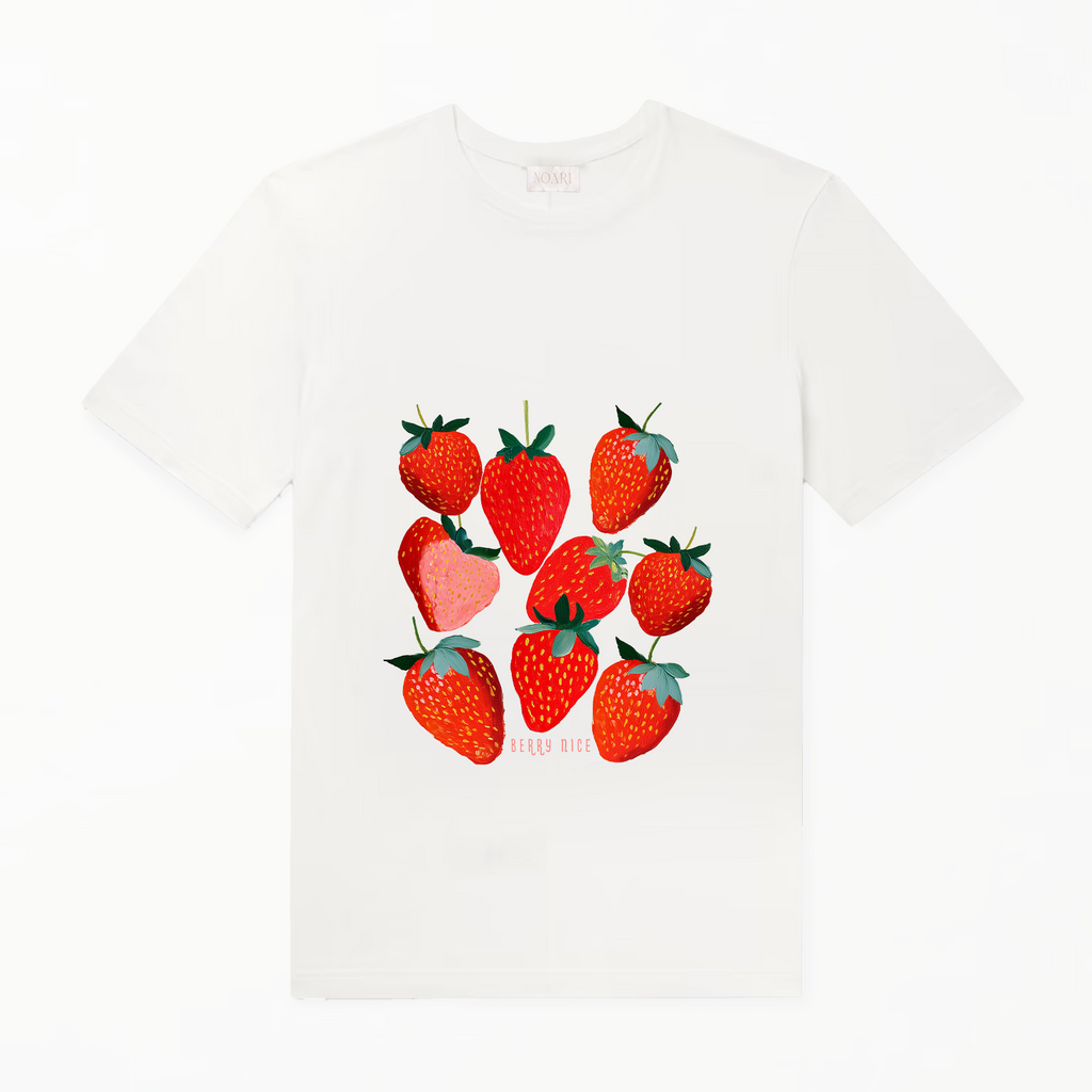 TShirt - Strawberries Berry Cute - White