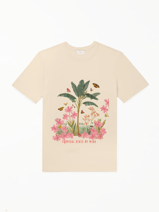 Tropical State of Mind Tshirt - Cream