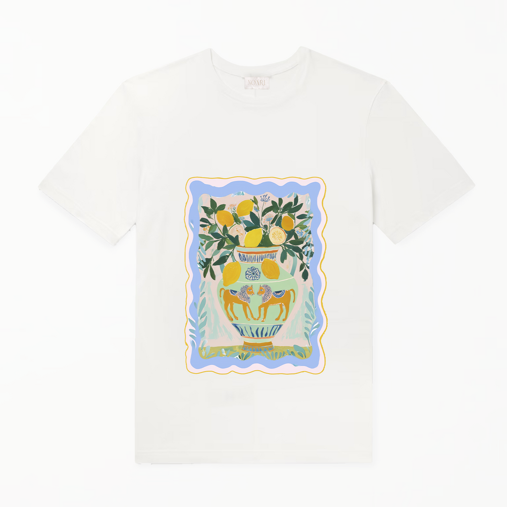 TShirt - Vase Lions & Lemons - White