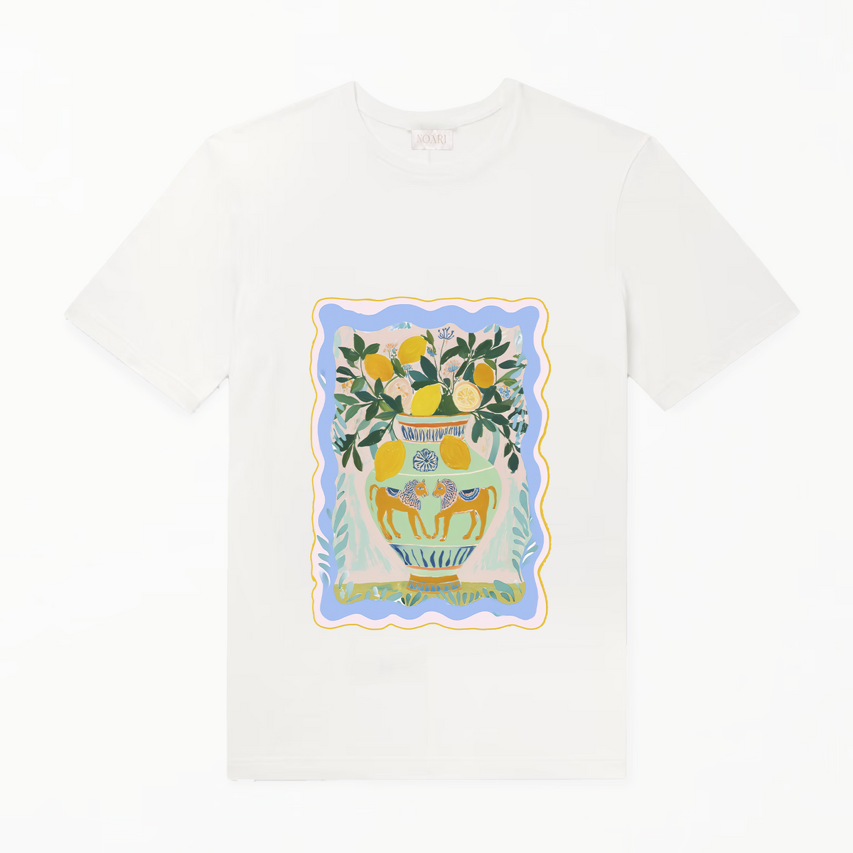 TShirt - Vase Lions & Lemons - White