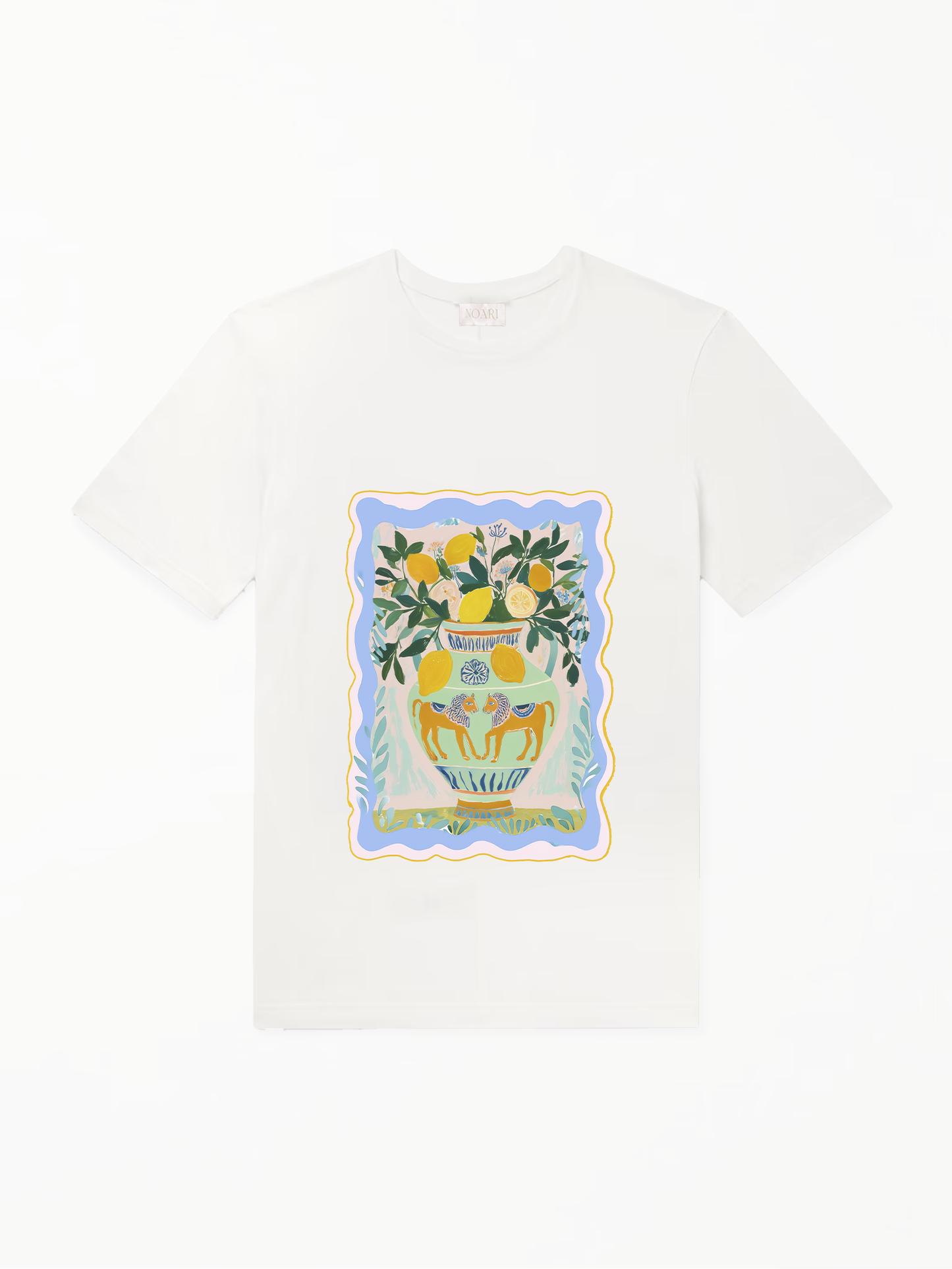 Vase, Lions & Lemon Tshirt - White