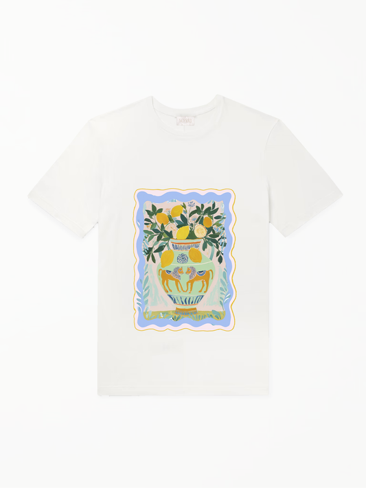 Vase, Lions & Lemon Tshirt - White